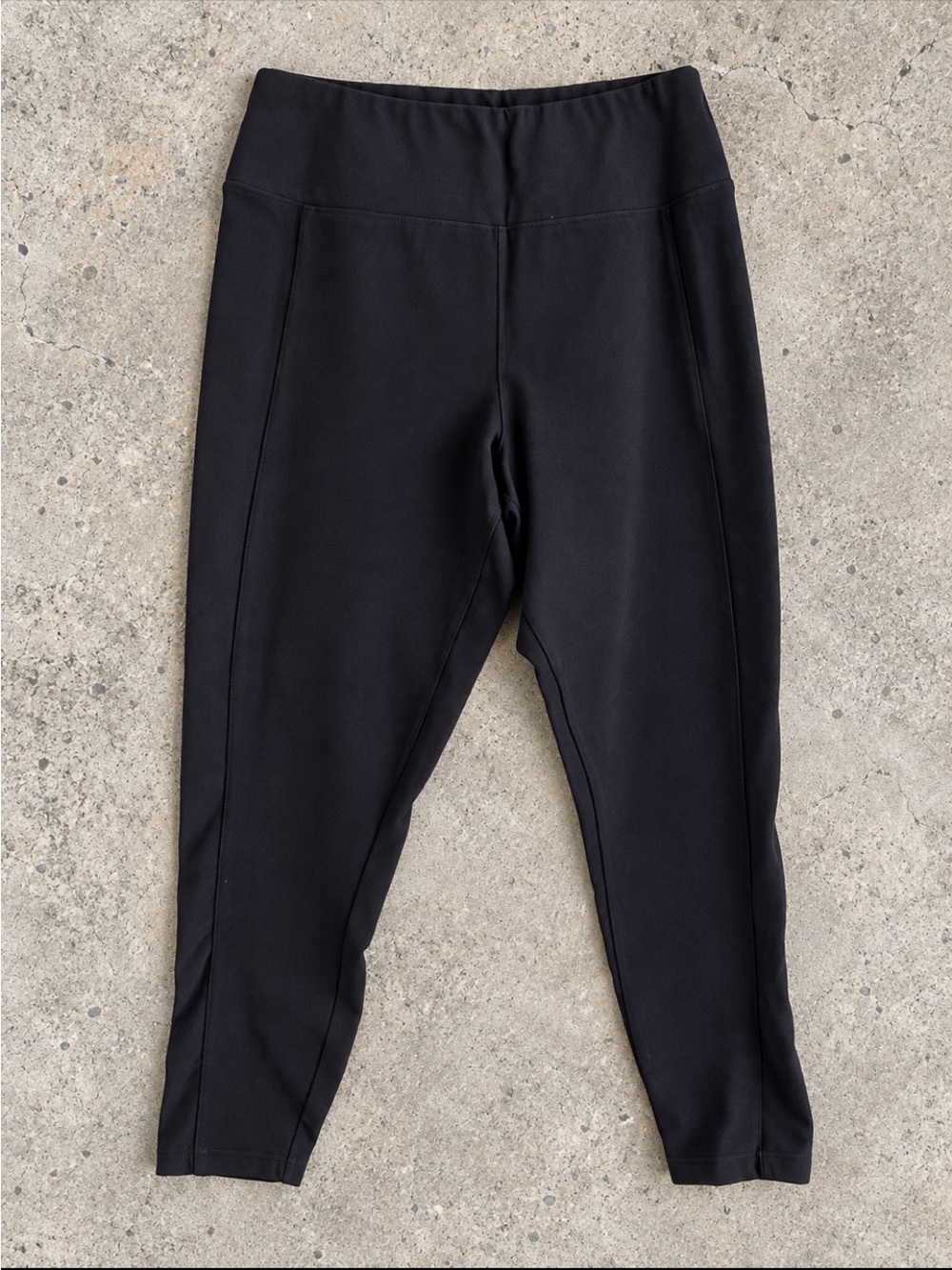Sympli Cropped Pull On Pants Woman 12 Black Stretch Slim Leg Made in Canada